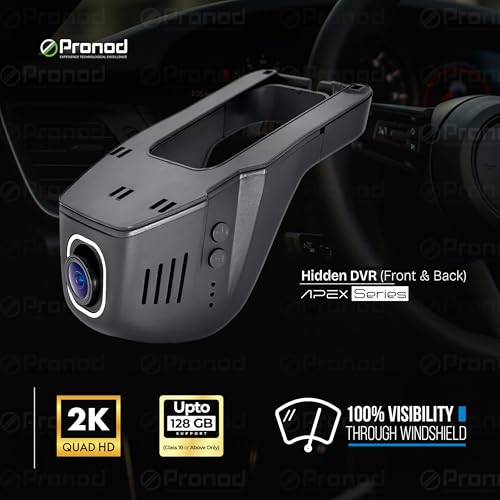 Image of PRONOD Hidden Dashcam for Car | 2K Front + 1K Rear Camera | WiFi Dash Camera with App Control | Night Vision | 24H Parking Monitor | G-Sensor | Loop Recording | Free 128GB | 12 Months Warranty
