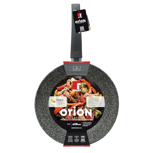 La Mejor Recopilación de Sarten wok - los más vendidos. 40 BERGNER ORION | Sartén Wok | 28x7.2cm| 3.75L | Aluminio Forjado | Antiadherente de calidad | Funcional para Inducción