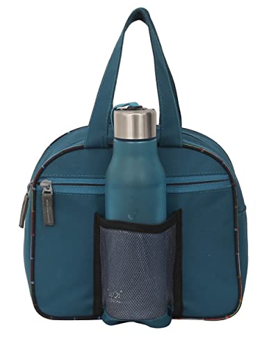 Image of STRONG LIFE Polyester Tiffin Picnic Work School Office Lunch Bag for Kids with Bottle Holder (Sky Blue)
