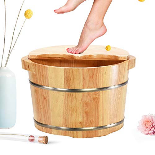 Bañera de madera para spa de pies cubierta miniatura 2
