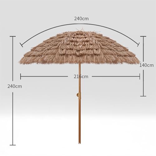 Sombrilla de playa de 2,4 metros plegable para jardín 3