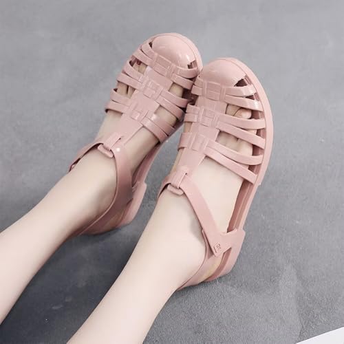 Image of Hee grand Crystal Jelly Heel Sandals for Women Summer Beach Jelly Shoes