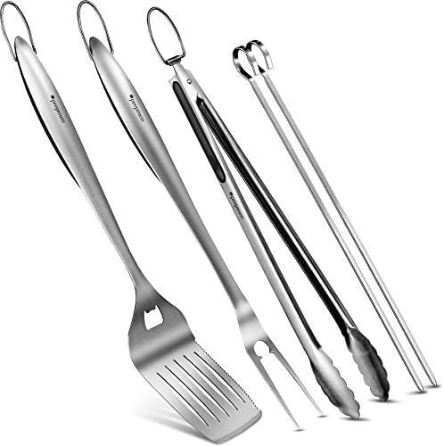 Heavy Duty Utensils 3-4 piece Set. Spetula, Fork Tong, and skewers (5 piece) image 4