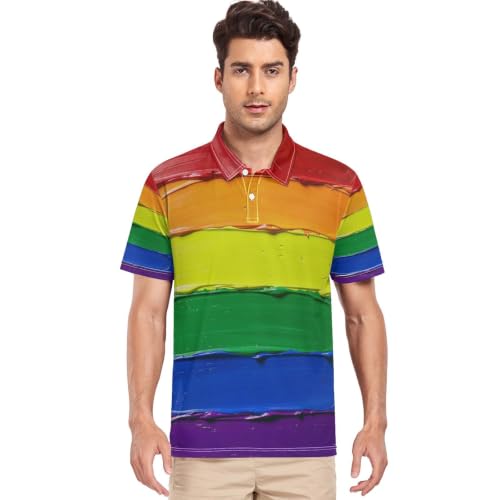 Polo de golf manches courtes LGBT de coupe supérieure pour la parade et le sport