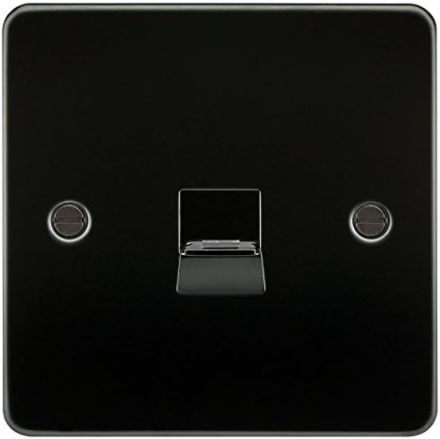 Knightsbridge FP8900BB Brushed Brass FPAV8900BB Flat Plate 115V/230V Dual Voltage Shaver Socket Black Insert, 230 V