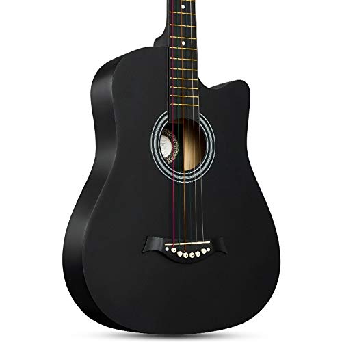 Loivrn Guitare acoustique taille de 38 pouces en bois guitare for débutants 38 pouces Noir portable de voyage guitare… - Les Beatles, Paul McCartney, John Lennon, RIngo Starr, George Harrison Loivrn Guitare acoustique taille de 38 pouces en bois guitare for débutants 38 pouces Noir portable de voyage guitare… – Image 5