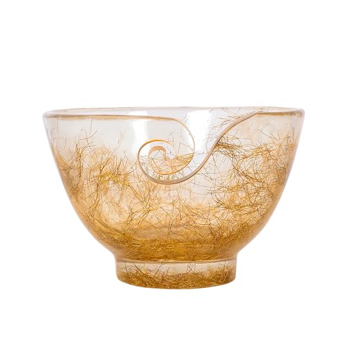 Image of Handcrafted Resin Yarn Bowl, Knitting Resin Storage Bowl, Crochet Kit Organizer. (Golden)
