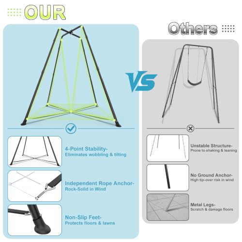 Swing Stand with Sensory Swing & Pod Swing, X-Shaped Swing Set