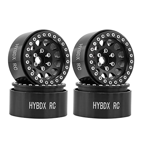 HYBDX Rc 1.9 Inch Aluminum Alloy Beadlock Wheel Rim Hub 4pcs Suit for 1:10 RC Crawler Axial SCX...