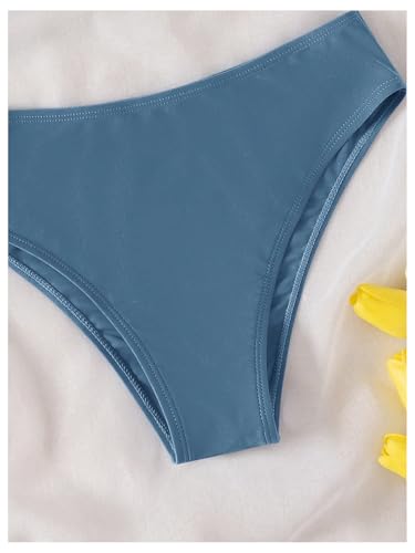 Image of SHENHE Girl's 2 Piece O Ring Bikini High Waisted Spaghetti Strap Cute Swimsuit Bathing Suit