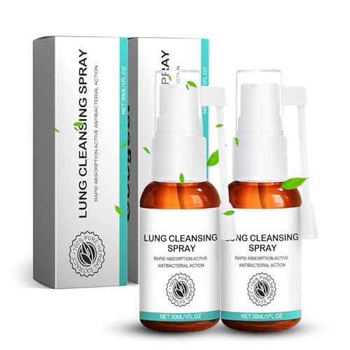 Lungenreinigungsspray 2 Stück Herbal Lung Spray Reinigungsspray Lung Cleansing Spray Lungenreinigung Spray Tägliches Reparaturspray Erleichterung der Atmung Linderung Körperlicher Müdigkeit
