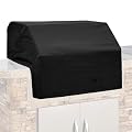 UFDTHCJH Grill Cover for Lion Premium Grills 40-Inch Propane Built-in Grill, Built-in Grill Cover 420D Heavy Duty Outdoor Kitchen Grill Cover, Water-Resistant BBQ Island Cover with Drawstring,Black