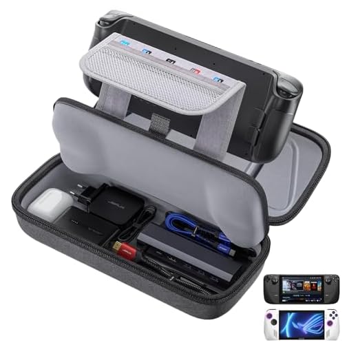 JSAUX Tasche Kompatibel mit Steam Deck & ROG Ally X, Schützende Harte Tragetasche Hülle Case Eingebaute Netzteil Ladegerät Speicher, Tragbare Reise Tragetasche für Steam Deck OLED/ROG Ally/Switch 2
