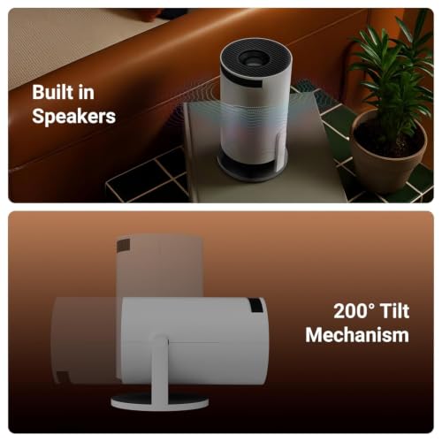 Image of PixaPlay 73 Android Smart Projector, 720p Native, Support 4K, OTT Apps (Netflix, PrimeVideo, Hotstar), 200 Rotatable, 3700 Lumens, Auto Keystone, Miracast, 3W Speaker, 130 inch Screen, WiFi|BT