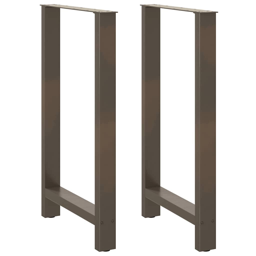 vidaXL Bar Table Legs Natural Steel 2 pcs 60x(100-101) cm Steel