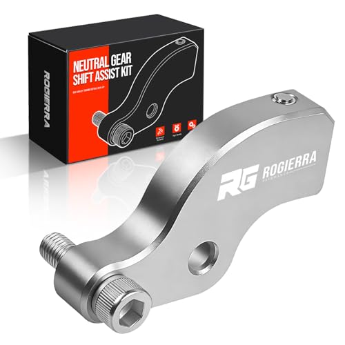 Rogierra Neutral Gear Shift Assist Kit - CNC M8 EZ Shift Lever Compatible with 2018-2025 Touring (Electra Glide/Road Glide/Tri Glide) & Softail (Fat Boy 114) Motorcycles - Easy Neutral Finder White