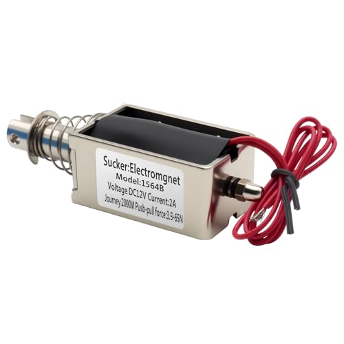 YQSIYU DC12V 2A Push Pull Solenoid 65N 20mm Stroke Electric Lifting Magnet Electromagnet Solenoid for Switch Control Locking Mechanisms Household Appliance Control Push Pull Actuator