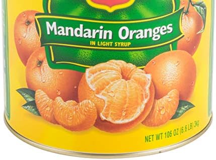 Whole Mandarin Orange Segments #10 Can in Light Syrup 6 Pack Large Cans