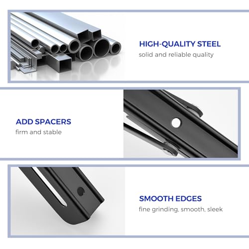 Image of Ravinte 4 Pack 6 Inch Folding Shelf Brackets - Matte Black, Heavy Duty Collapsible Brackets for Tables and Benches - Space-Saving Design