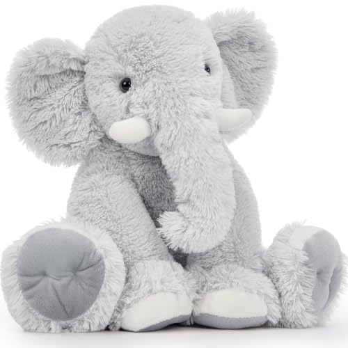 MorisMos Elefant Kuscheltier XXL,50cm groß Elefant Plüschtier Stofftier, Grau riesen Plüschelefant,Geburtstag Weihnachten Geschenk für Kinder Baby Mädchen Jungen