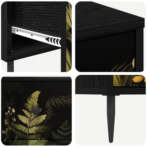 Cajonera RHENEN de selva tropical 66x36,5x76 cm cómoda de madera rectangular para dormitorio 7