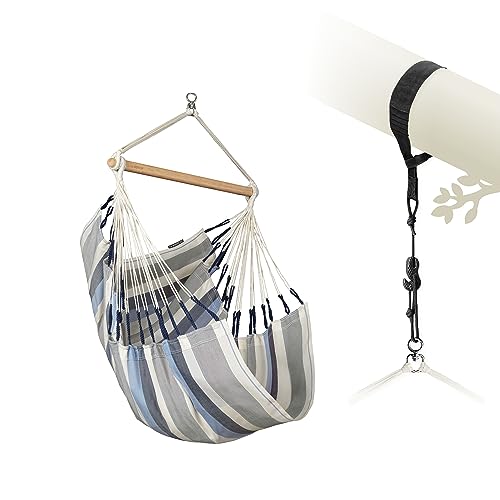 LA SIESTA Sea Salt - Chaise hamac d'extérieur résistante aux intempéries avec kit de suspension...