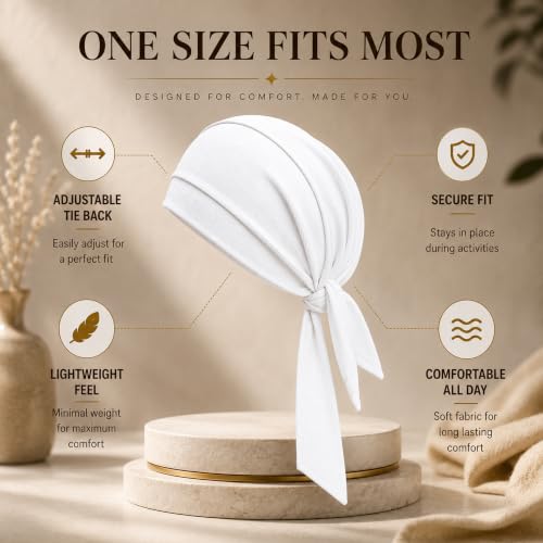 Image of GG BAI Cottrise Sikh Religious Patka Headwear Sweat Wicking Doo Rag Cooling Dew Rag Helmet Liner Hat Large Motorcycle Head Wrap Bandana Skull Caps for Men and Women