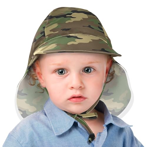 Toddler Baby Sun Hats Boys Caps Girl UPF 50+ Adjustable Traveling Camping Hat Army Camouflage2