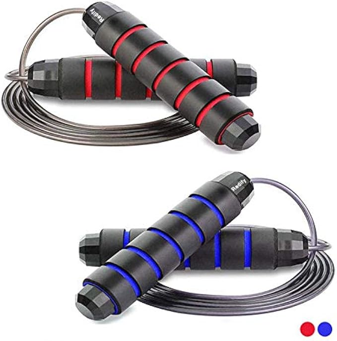 Redify 2 Pack Adjustable Jump Rope for Workout, Fitness Jump Rope for Men Women and Kids, Speed Jumping Rope for Exercise