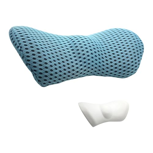 腰枕オフィス椅子と車用調節可能な低反発クッション洗える枕カバー通気性メッシュ枕