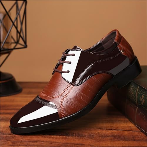 Men's Wide Fit Genuine Leather Dress Shoes for Business Formal Comfortable Soft Sole Oxfords Big & Tall Gentlemen2