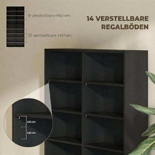 Almacenamiento con estante ajustable para películas y libros mueble multimedia vertical 5