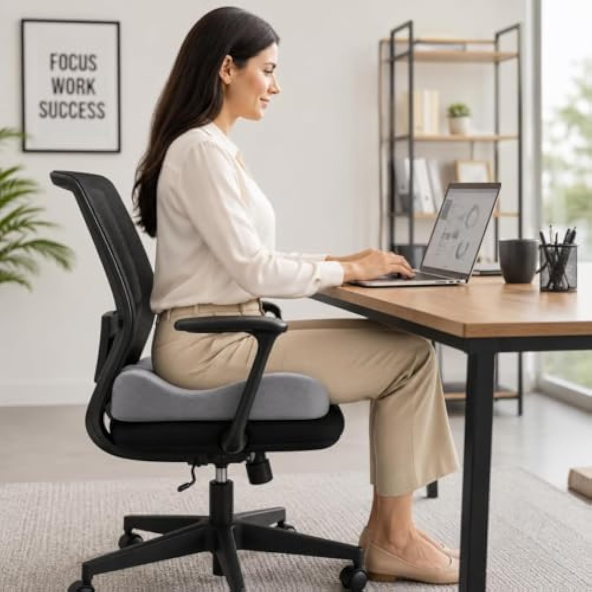 Orthopedic Memory Foam Seat Cushion for Tailbone Pain Relief