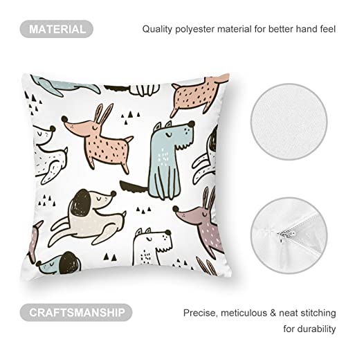 NIBABAEU Kissenbezug mit kindlichem Hund, dekorativer Kissenbezug, 81,3 x 81,3 cm, weiches Polyester, quadratisch, für Wohnzimmer, Sofa, Couch, Bett, 1 Stück
