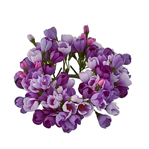 EDG Corona Crocus Mix Mazzi Fiori Artificiali Resistente Ai Raggi UV Piante per Interni Vasi D21 Colore : Violet Mix