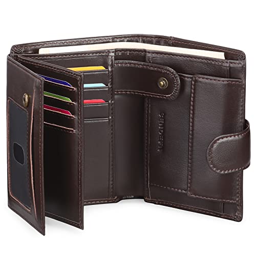 SENDEFN Herren Geldbörsen mit RFID Schutz, Groß Portemonnaie Herren Leder in Hochformat, Trifold Geldbeutel Herren, Brieftasche Wallet Portmonee mit 16 Kartenfächer & Münzfach
