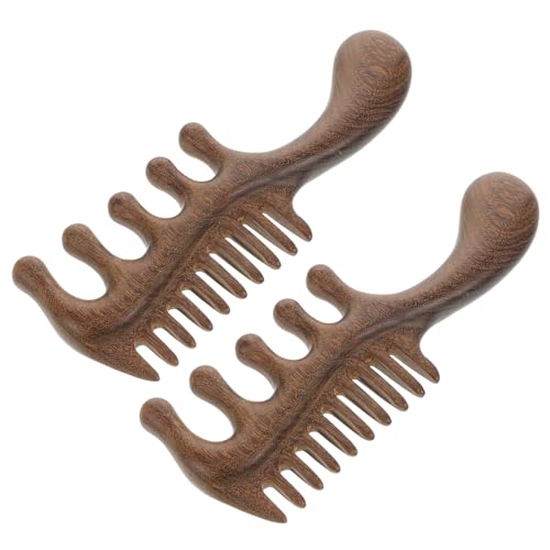 Mikinona Scalp Massage Comb Wooden Wide Tooth Brush Multi-functional Massage Tool Natural Acupressure for Body