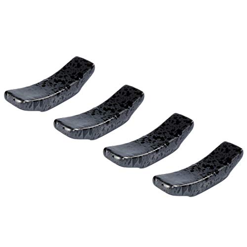 Chopsticks Holder Set of 4 Ceramic Chopstick Stand Rest Rack Spoon Fork Knife Holder SetBlack