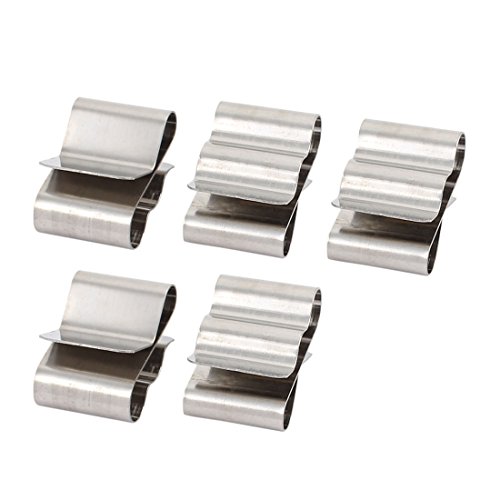 Sourcingmap 5Pcs Solar Mounting Stainless Steel Cable Clamp Clip Fit for 2 x 5mm Dia Cable