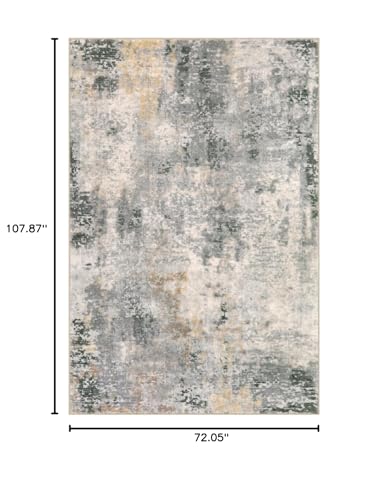 Lahome Modern Abstract Area Rug 6x9 Rugs for Living Room, Washable Accent Bedroom Rug Low Pile Non Slip, Grey Soft Indoor Contemporary Carpet for Dining Room Table Apartment
