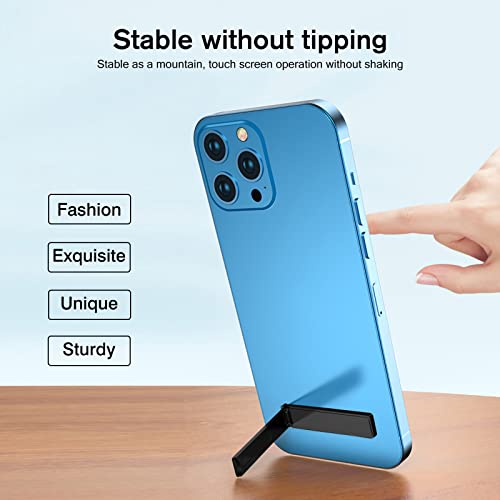 Wansurs [2 Pack] Mini Phone Kickstand Ultra-Thin Black Cell Phone Stick Stand, Folding Invisible Portable Metal Cell Phone Stand Holder For Desk #TOP1