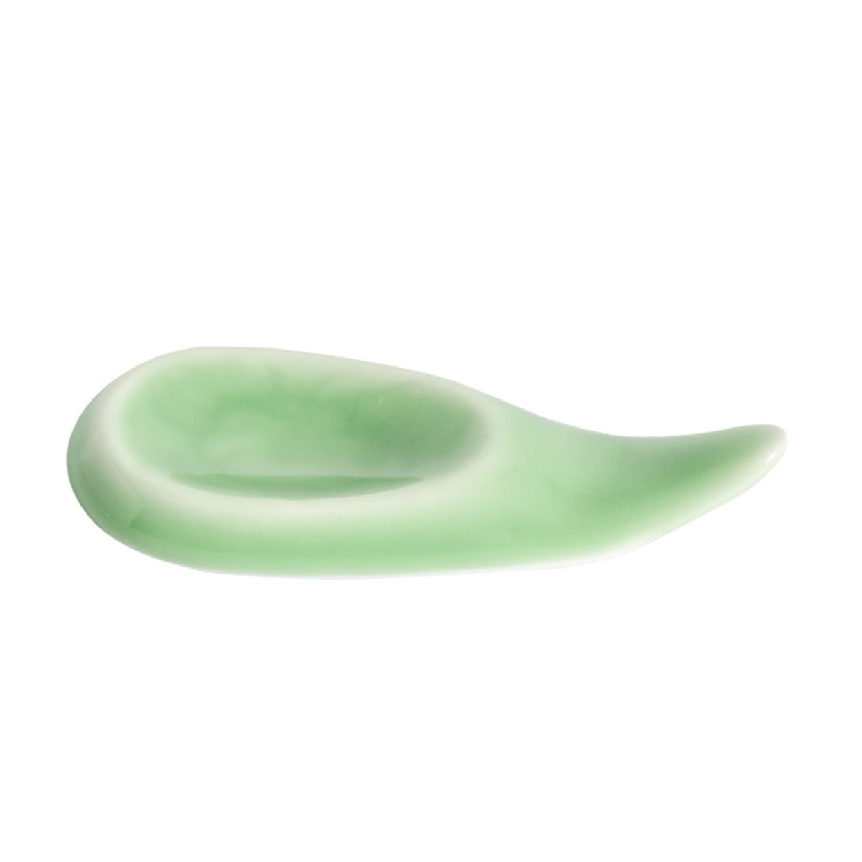 YUEKOPOU Ceramics Tableware Rest Green Solid Base Creative Shape for Cutlery 10.1x4.6x1.4cm