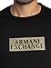 Armani Exchange Men's Gold Logo Graphic Tee, Black Diagonal Gold, XX-Small