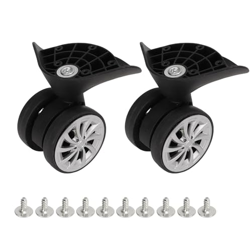 Black Luggage Wheels, Heavy Duty Suitcase Wheels Replacement, Durable Suitcase Casters for Furniture, One Pair4