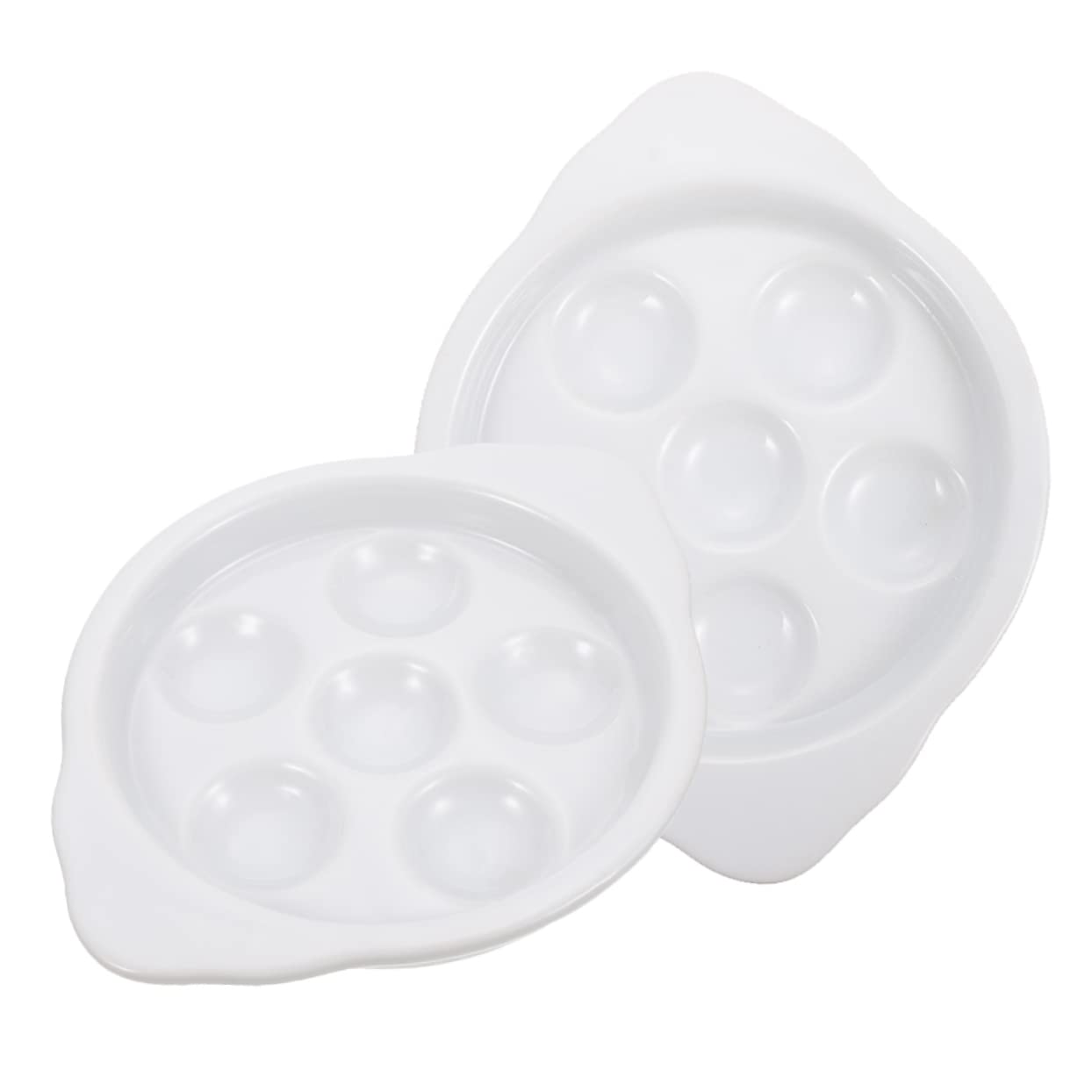 Cabilock 2pcs Baked Snails Food Plate Dish Escargot Cooking Tray Escargot Baking Pan Seafood Escargot Plate Escargot Serving Dish Appetizer Plates Small Plates Oven Plate White Ceramics