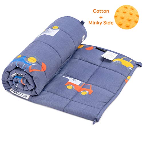 BUZIO Weighted Blanket 5 lbs for Kids, Ultra Cozy Minky Fleece and Cotton