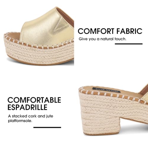 Image of Women's Espadrilles Platform Sandals Wedges Slides Sandals Open Toe Fashion Summer Outdoor Beach Sandals