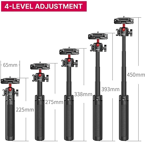 Camera Tripod ULANZI MT-41 Portable Vlogging Tripod Stand with Cold Shoe, Phone Clip, Bluetooth Remote, Handheld Small Mini Tripod for iPhone Android DSLR Webcam