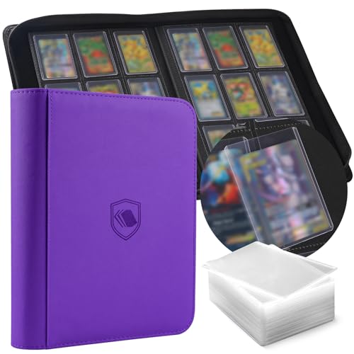 Image of Top Loader Binder 9 Pocket, Holds 360 Toploaders, 100 Toploaders INCLUDED | Toploader Binder for 3 inch x 4 inch Rigid Toploaders, Trading Card Binder for TCG, MTG, Sport Cards, PU Leather Cover, Side Loading