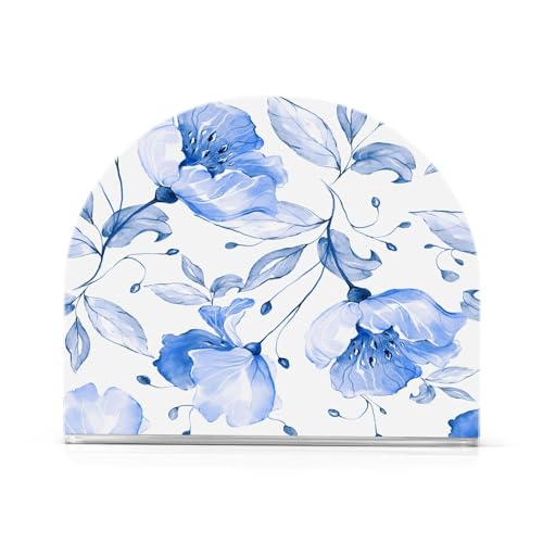 Seamless Spring Flowers Leaves Napkin Holder Acrylic for Kitchen Dining Table Napkins Paper Dispenser for Kitchen Restaurant Farmhouse Dinner Outdoor Home Decor